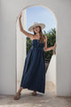 Elegance linen dress, navy