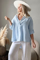 Ella linen shirt, light blue