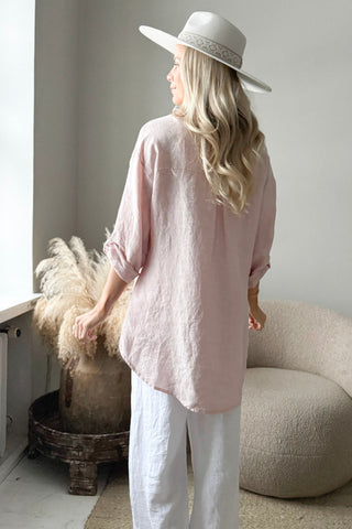 Ella linen shirt, light pink