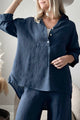 Ella linen shirt, navy