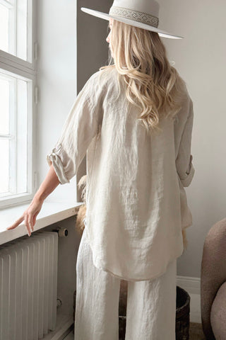 Ella linen shirt, sand