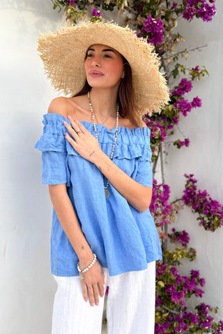 Ellen pellavapaita, heavenly blue