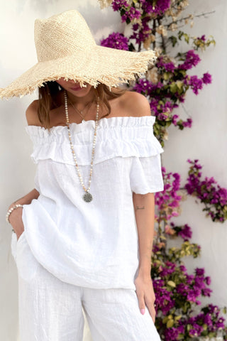 Ellen pellavapaita, valkoinen