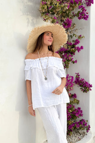 Ellen pellavapaita, valkoinen