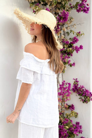 Ellen pellavapaita, valkoinen