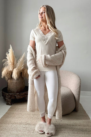 Bamboo Lace Elodie t-paita, beige