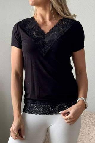 Bamboo Lace Elodie t-paita, musta