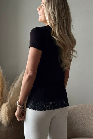Bamboo Lace Elodie t-paita, musta