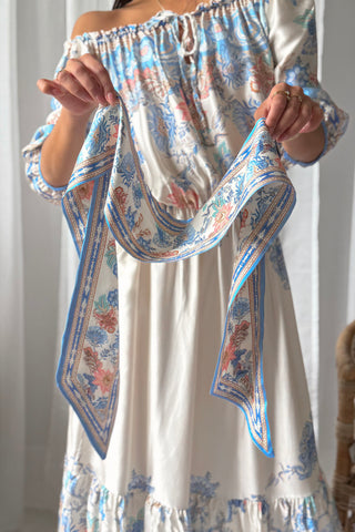 Eloise huivi, magic villa light blue