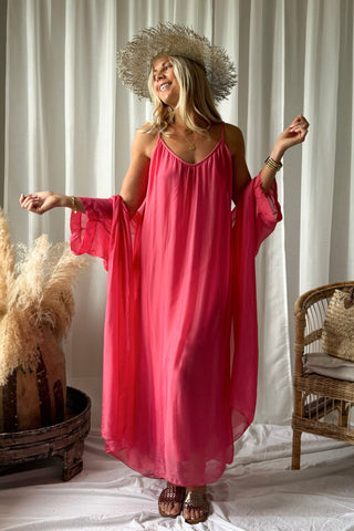 Emika silk-viscose kimono corall