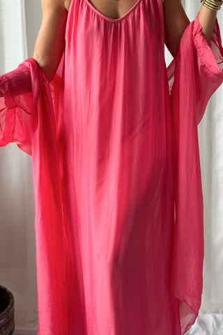 Emika silk-viscose kimono corall