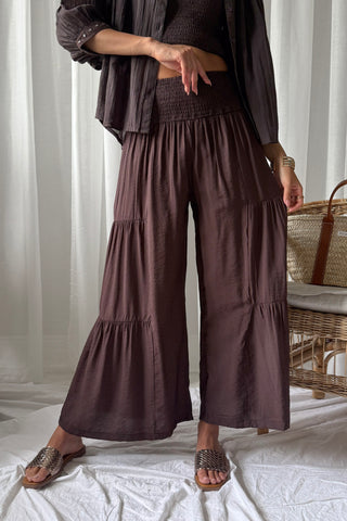 Emile viscose pants, chocolate