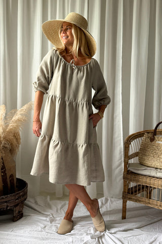Emilia linen dress, natural
