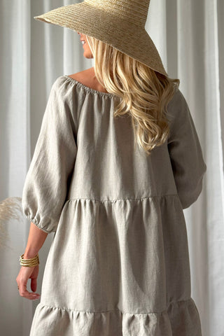 Emilia linen dress, natural