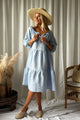 Emilia pellavamekko, oxford blue