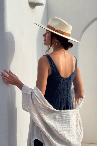 Encanto linen dress, navy