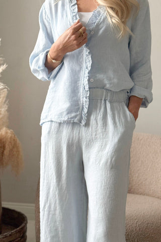 Essie linen blouse, light blue