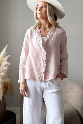 Essie linen blouse, light pink