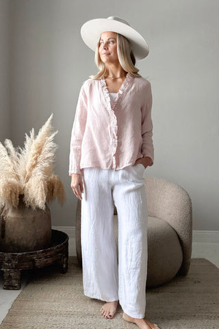 Essie linen blouse, light pink