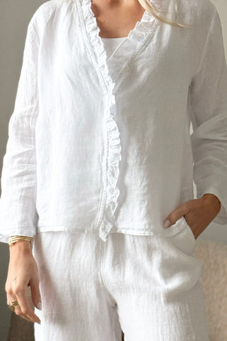 Essie linen blouse, white
