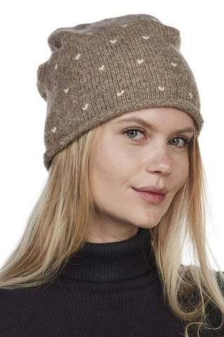 Evelina sydän pipo, beige