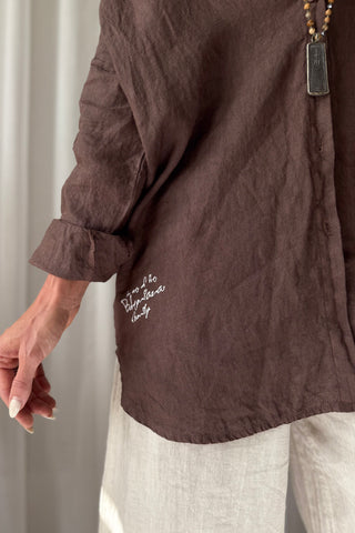 Everyday linen shirt, coffee