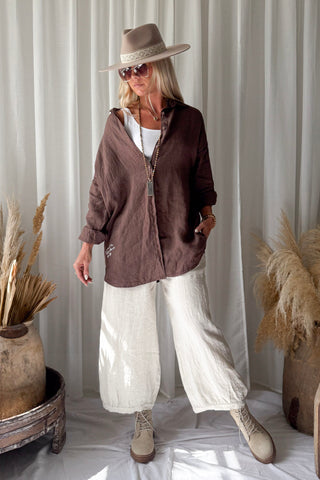 Everyday linen shirt, coffee