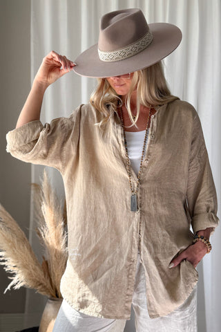 Everyday linen shirt, safari