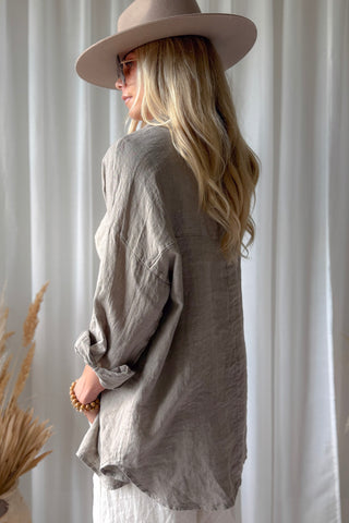 Everyday linen shirt, taupe