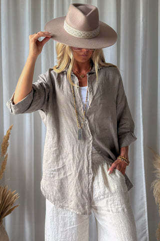 Everyday linen shirt, taupe
