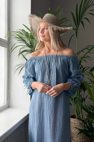 First Love pellavamekko, denim blue