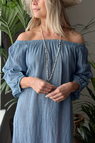 First Love pellavamekko, denim blue