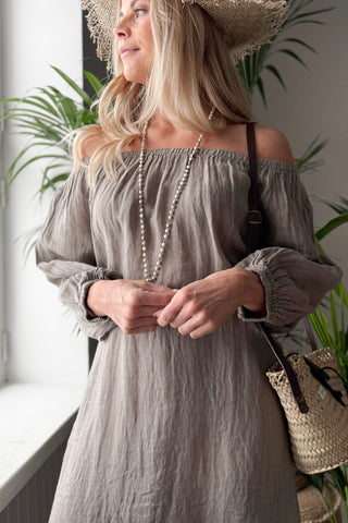 First Love pellavamekko, taupe