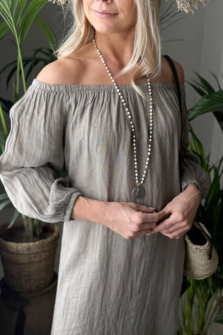 First Love pellavamekko, taupe
