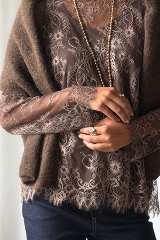 Florence Lace pusero, coffee