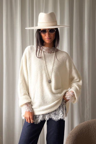 Florence Lace pusero, valkoinen