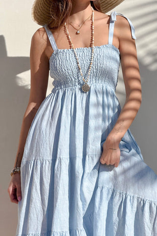 Florentino pellavamekko, vaaleansininen