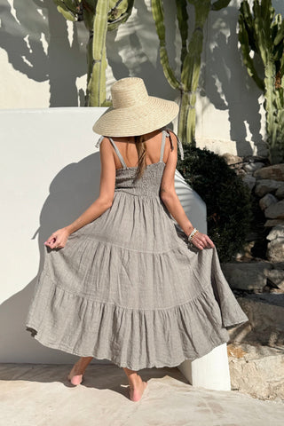 Florentino pellavamekko, taupe