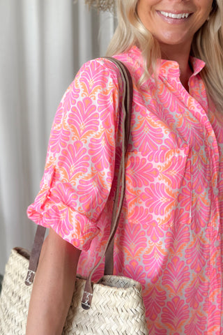 Fontelina puuvillamekko, neon pink