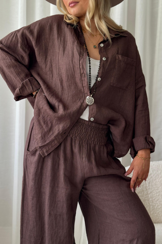 Friday linen shirt, coffee