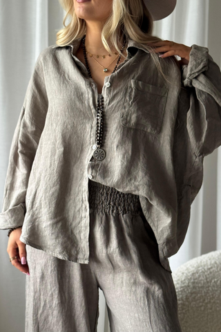 Friday linen shirt, taupe