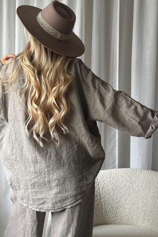 Friday linen shirt, taupe