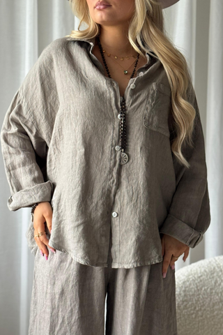 Friday linen shirt, taupe