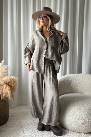 Friday linen shirt, taupe