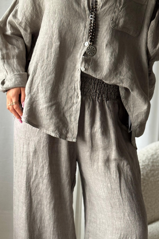 Friday linen shirt, taupe