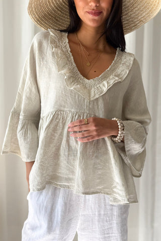 Frill dream pellavapaita, hiekka