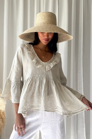 Frill dream pellavapaita, hiekka