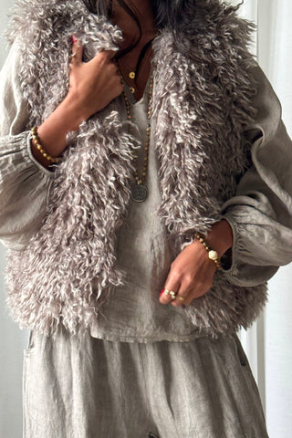 Furry liivi, taupe