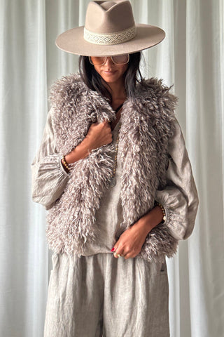 Furry liivi, taupe