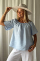 Galilea linen shirt, oxford blue